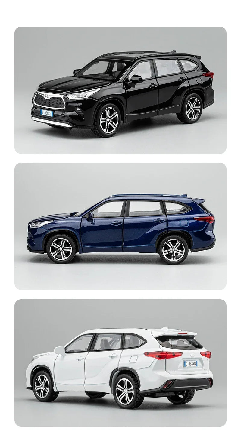1:32 Toyota Highlander 2023 SUV Diecast Model – Alloy Toy with Sound & Light