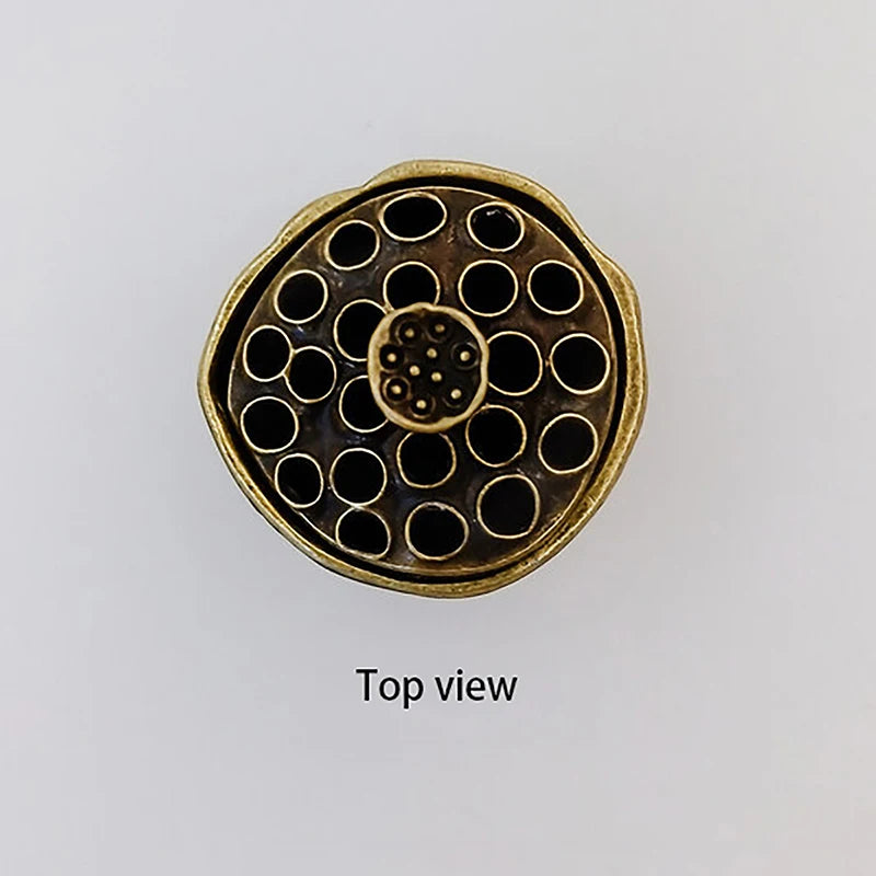 Lotus Flower Brass Incense Burner – Handmade Buddhist Incense Holder for Home & Office Decoration