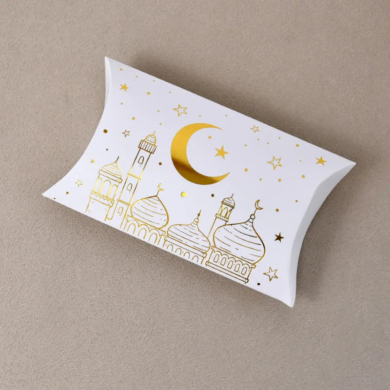 Eid Mubarak Candy Boxes - 10/20pcs Kraft Paper Gift Packing for Ramadan Kareem Party Supplies 2025