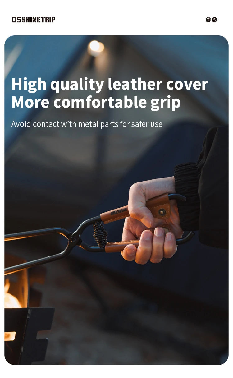 ShineTrip Camping Fire Poker | Anti-Scald Lightweight Carbon Steel BBQ Tool