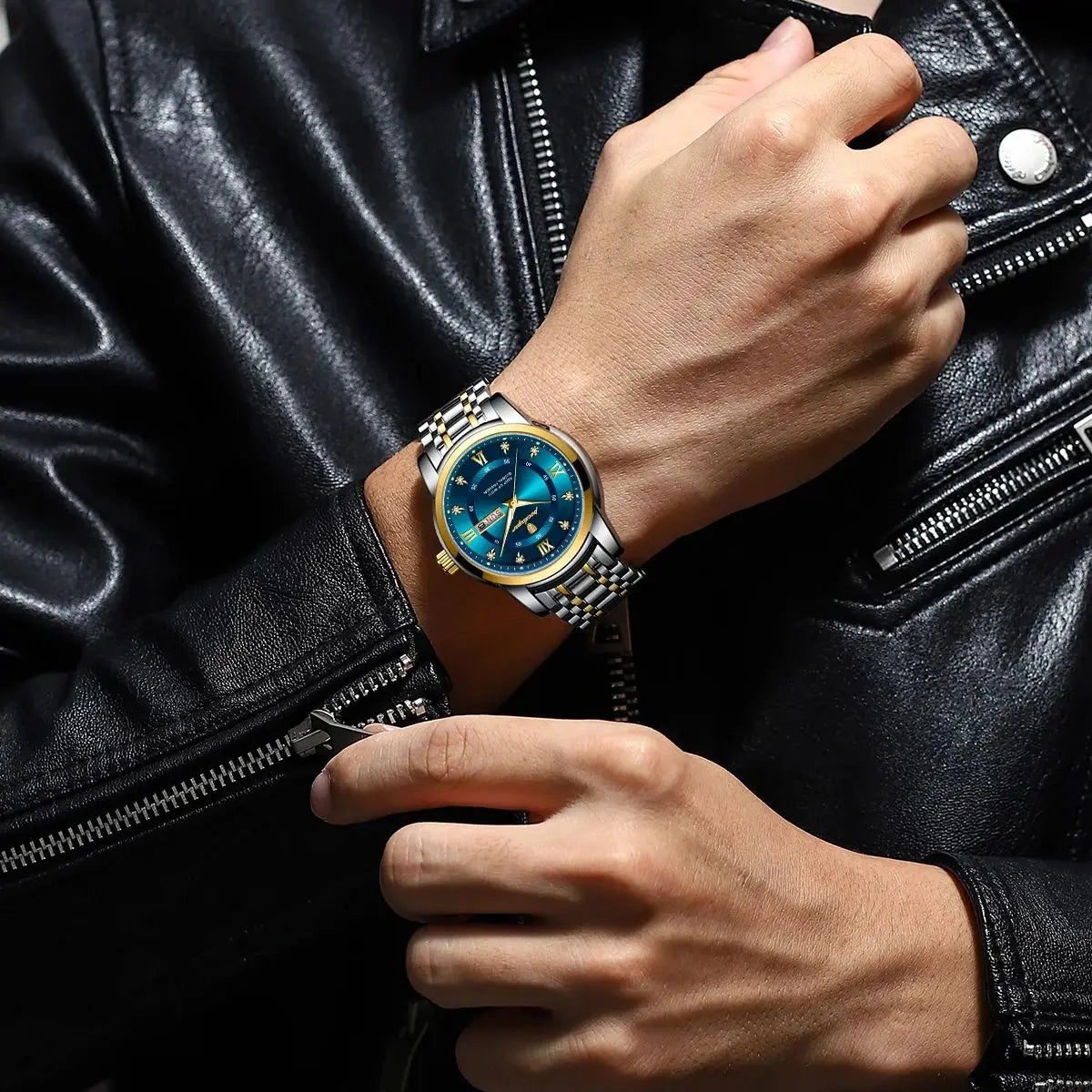 Men's Luxury Sports Watch – Waterproof Quartz with Luminous Date & Week Display