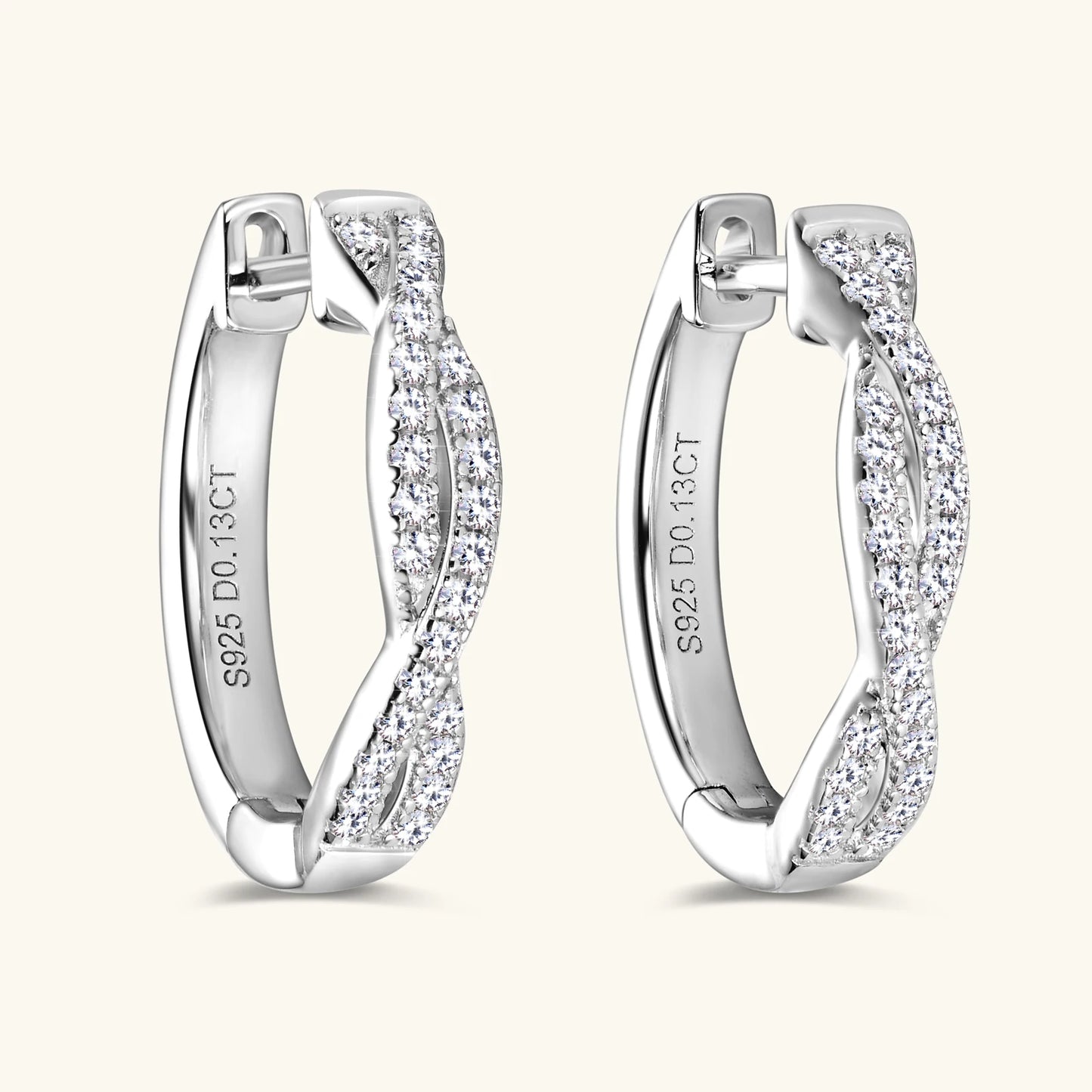 14K Gold Plated Moissanite Hoop Earrings – Real S925 Sterling Silver Fine Jewelry for Women