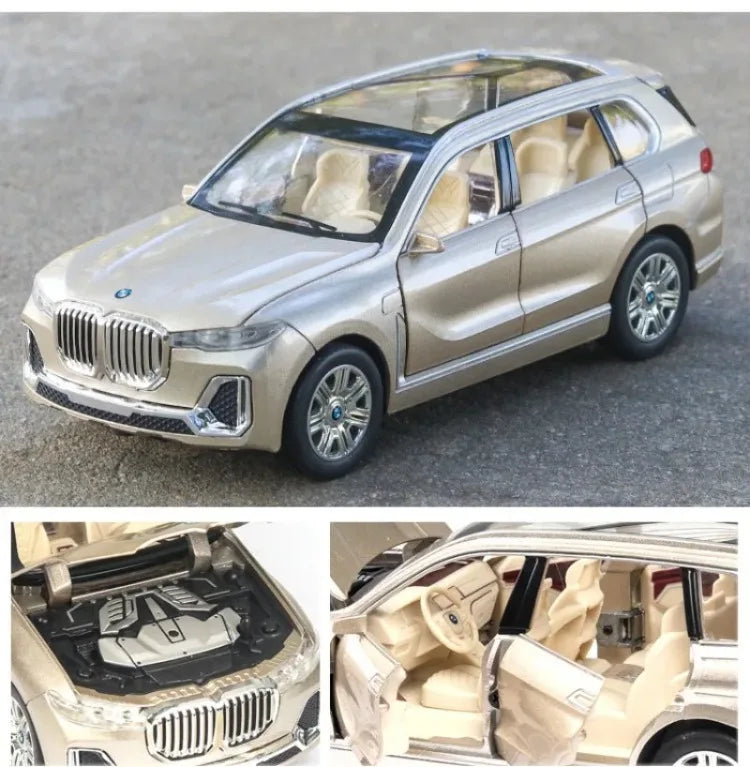 1:24 Scale Diecast BMW X7 Alloy SUV Toy – Sound & Light Collectible