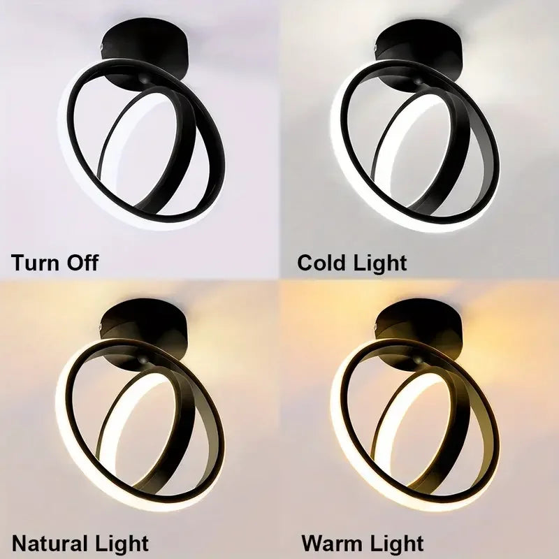 Modern Square LED Ceiling Light - Small Aisle Lamp with Adjustable Color Temperature