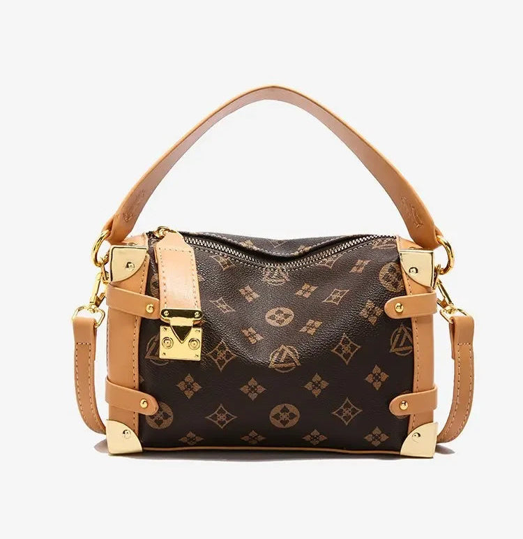 Women's 2025 Small PU Leather Square Shoulder Bag – Zipper Closure, Stylish Messenger Purse for Market, Gym, and City Walk