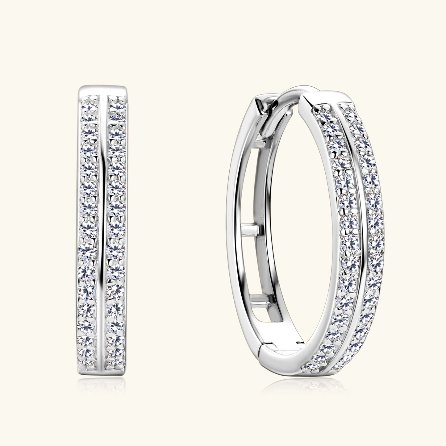 14K Gold Plated Moissanite Hoop Earrings – Real S925 Sterling Silver Fine Jewelry for Women