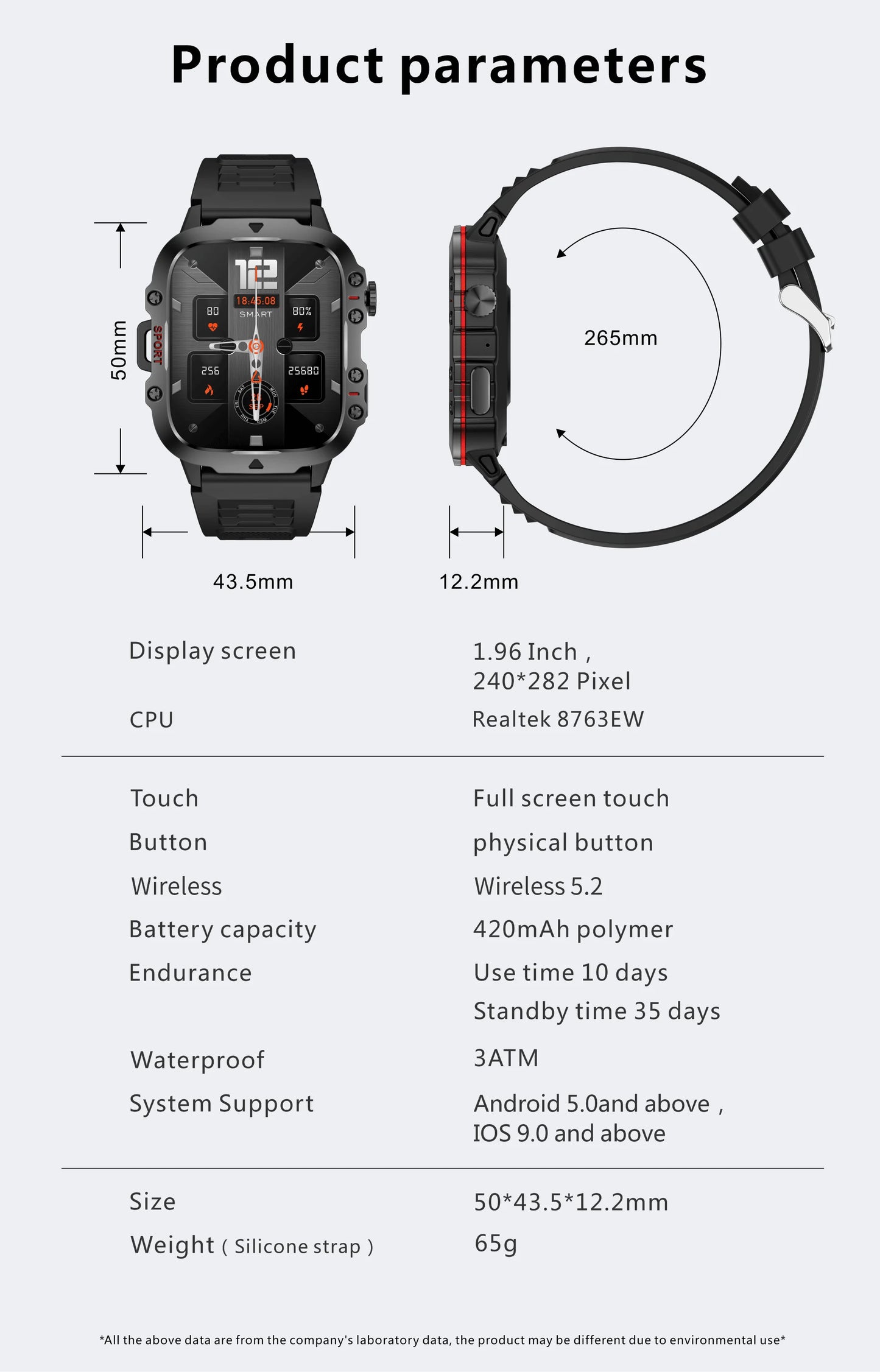 LIGE 1.96" Smart Watch Bluetooth Call & Voice Assistant | Waterproof Fitness Tracker for Men