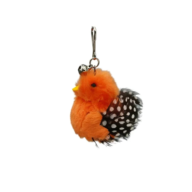 Natural Feather Cat Teaser Replacement Head – Bite-Resistant Toy with Bells