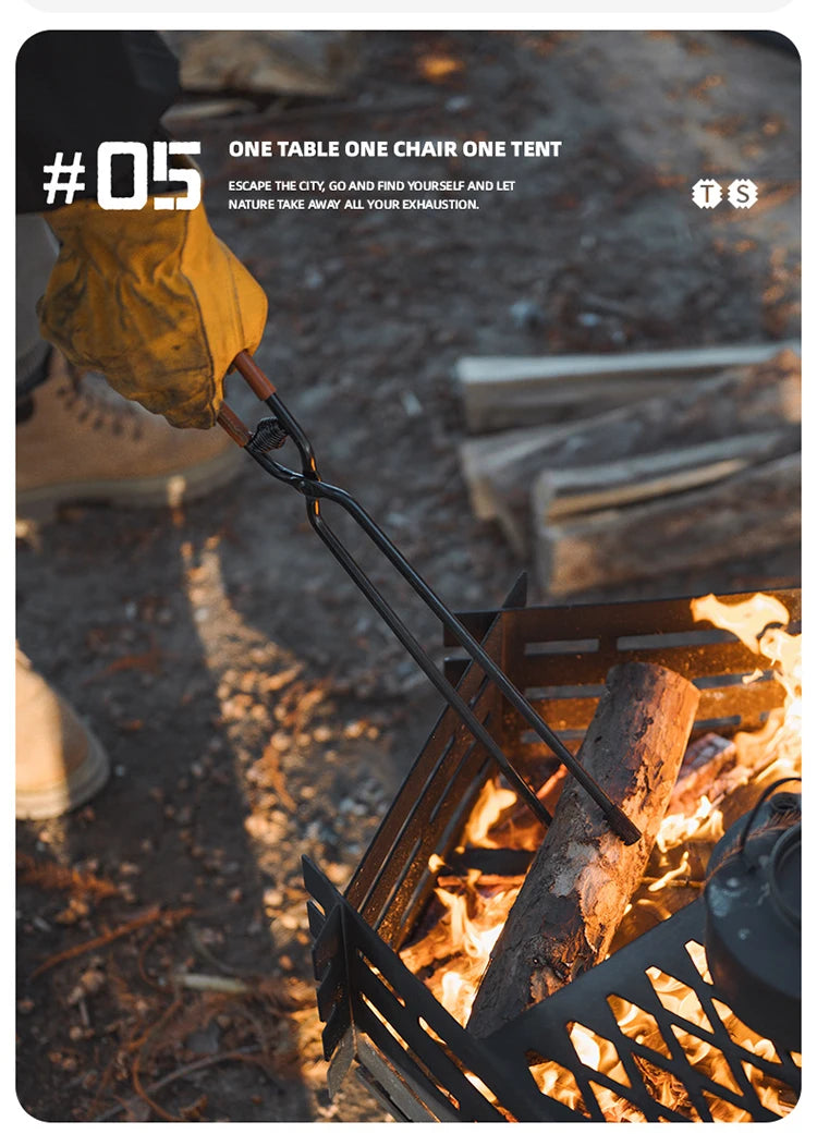 ShineTrip Camping Fire Poker | Anti-Scald Lightweight Carbon Steel BBQ Tool