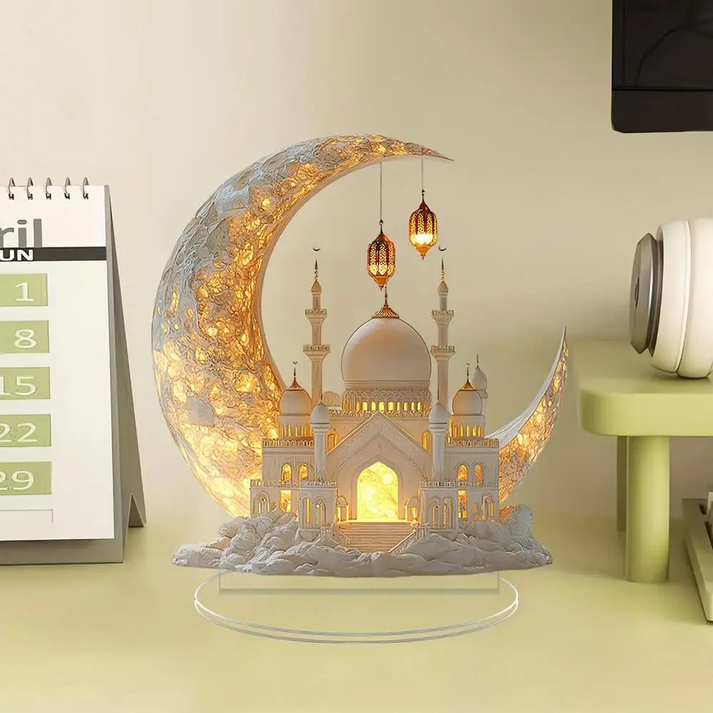 Ramadan 2025 Acrylic Eid Mubarak Ornament – Islamic Party Decor & Gifts