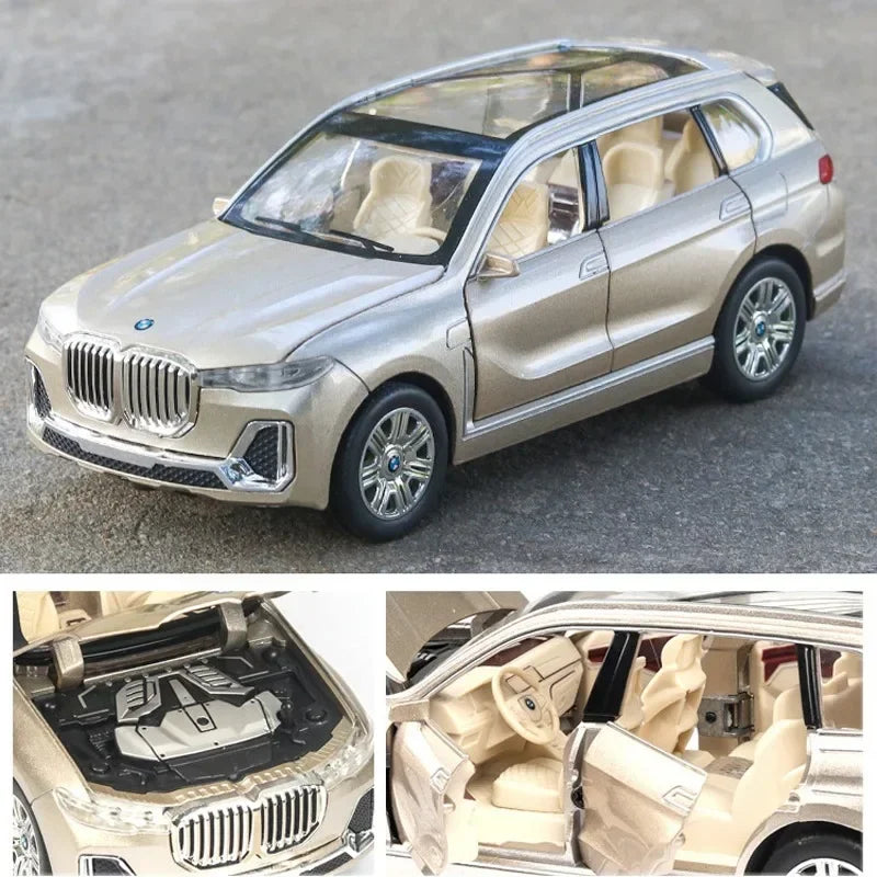 1:24 Scale Diecast BMW X7 Alloy SUV Toy – Sound & Light Collectible