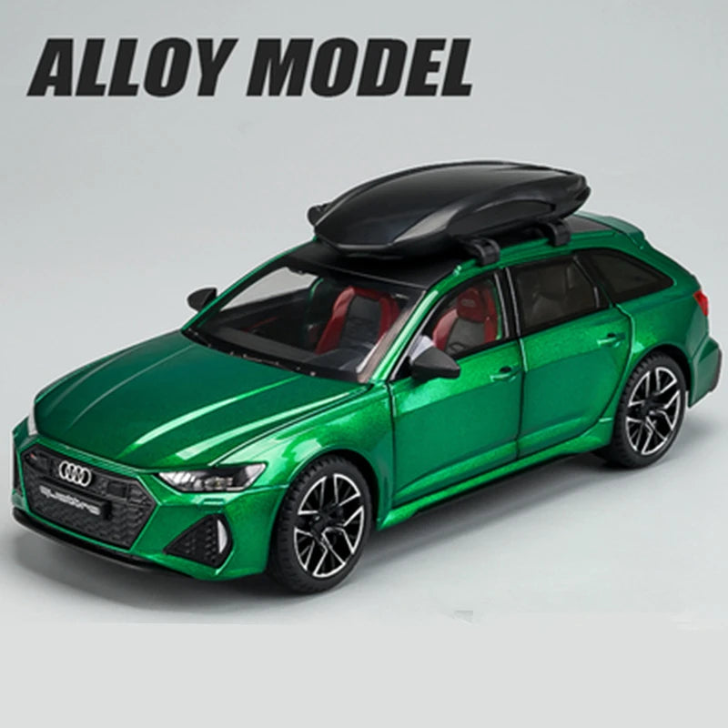 AUDI RS6 Avant Station Wagon Diecast Metal Car Model With Sound & Light – Luxury Alloy Toy Vehicle For Kids & Collectors