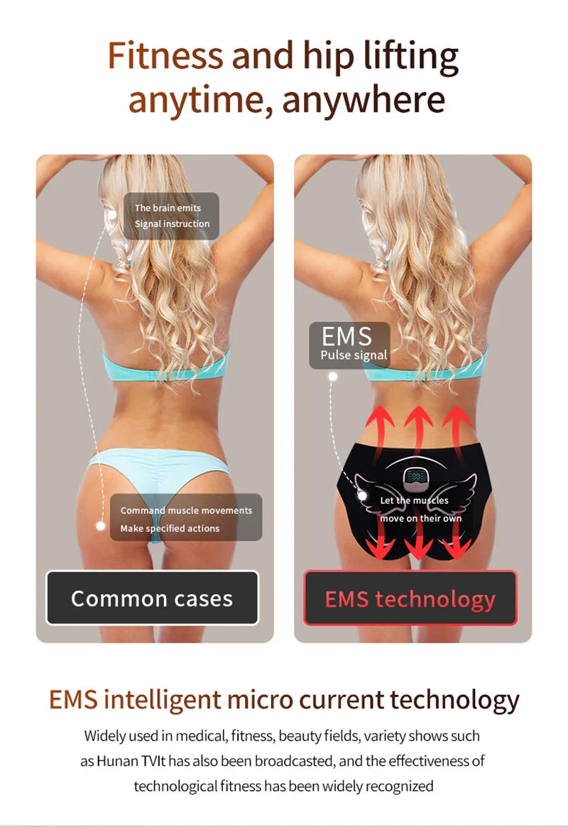 Electric Ems Butt Muscle Stimulator – Usb Rechargeable Hips Trainer For Buttock Lifting, Fat Burning & Body Toning