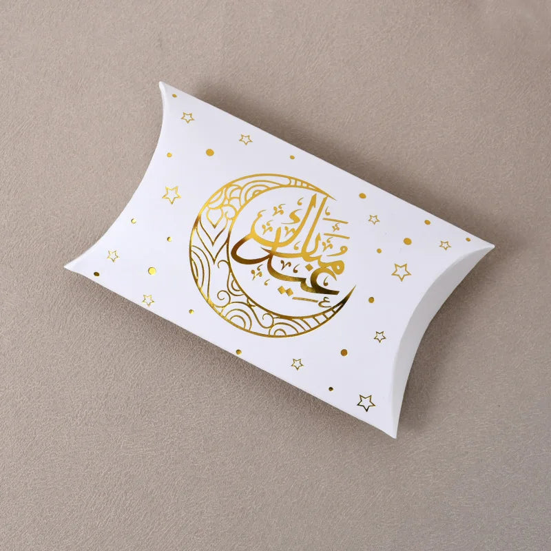 Eid Mubarak Candy Boxes - 10/20pcs Kraft Paper Gift Packing for Ramadan Kareem Party Supplies 2025