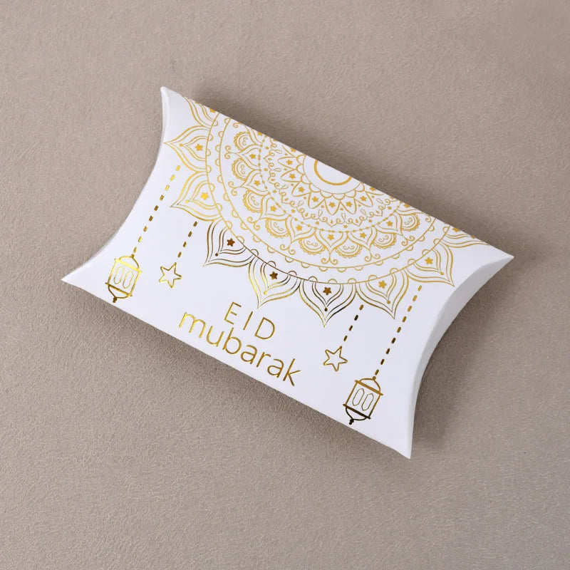 Eid Mubarak Candy Boxes - 10/20pcs Kraft Paper Gift Packing for Ramadan Kareem Party Supplies 2025