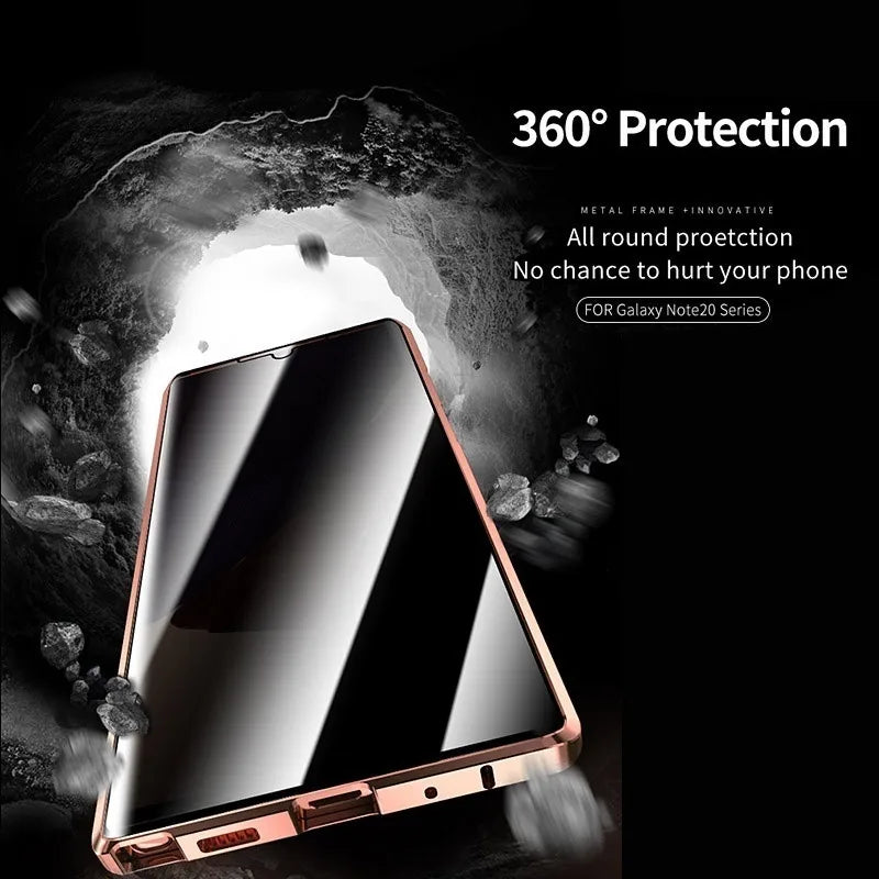 Double-Sided Privacy Glass Case for Samsung Galaxy S24, S23, S22, S21 Ultra Plus – Anti-Peeping & Camera Lens Protection