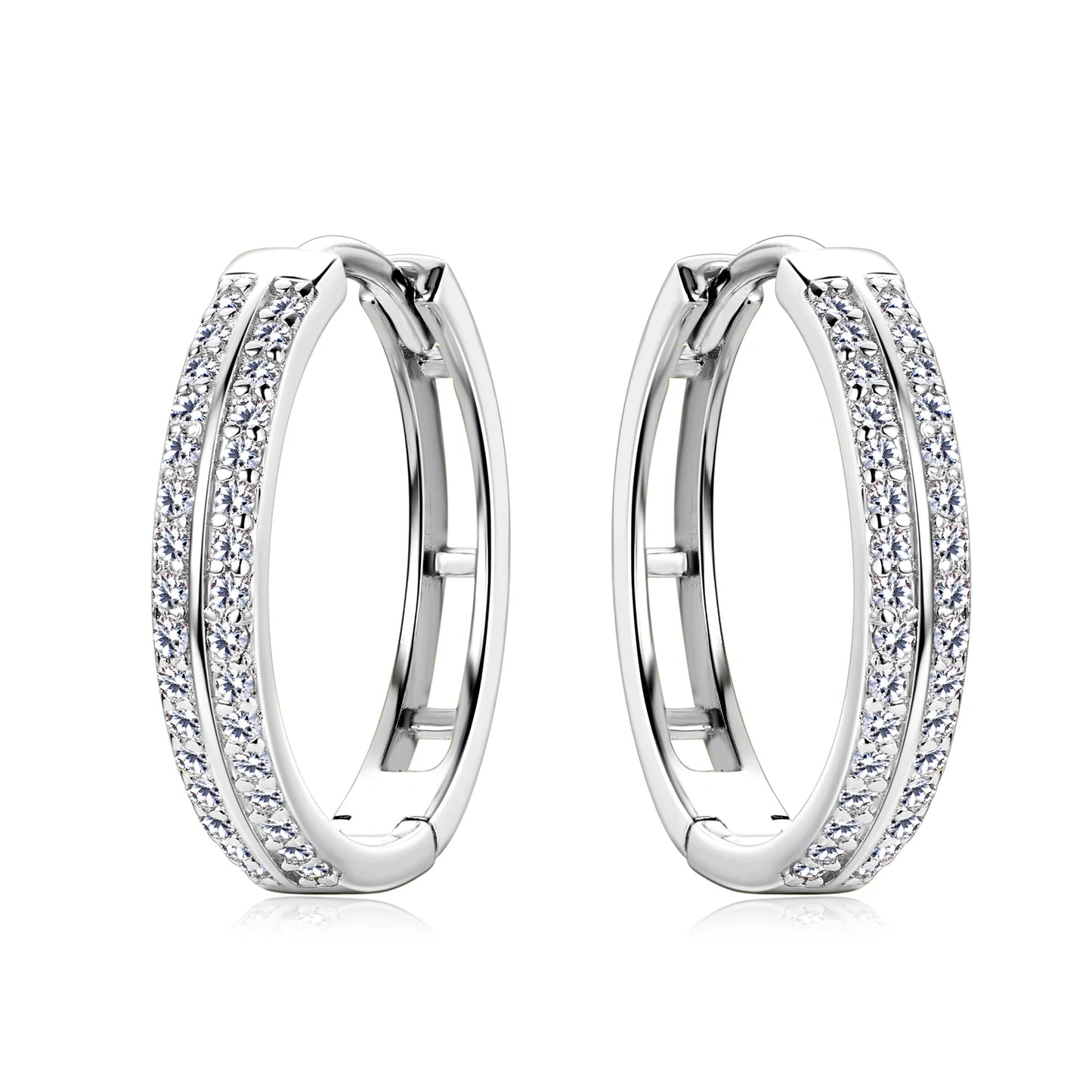14K Gold Plated Moissanite Hoop Earrings – Real S925 Sterling Silver Fine Jewelry for Women