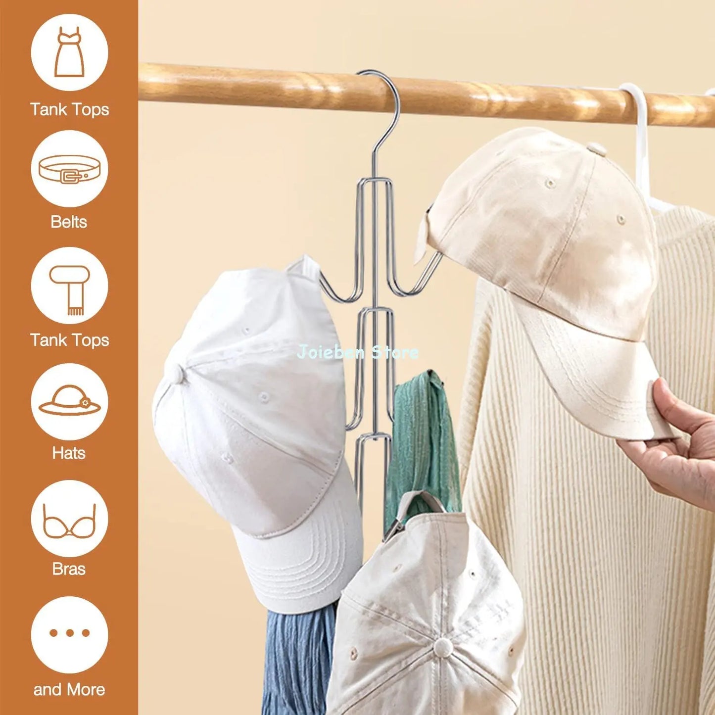 Handbag Storage Hanger Hooks - Rotating Organizer for Bags, Scarves, and Accessories