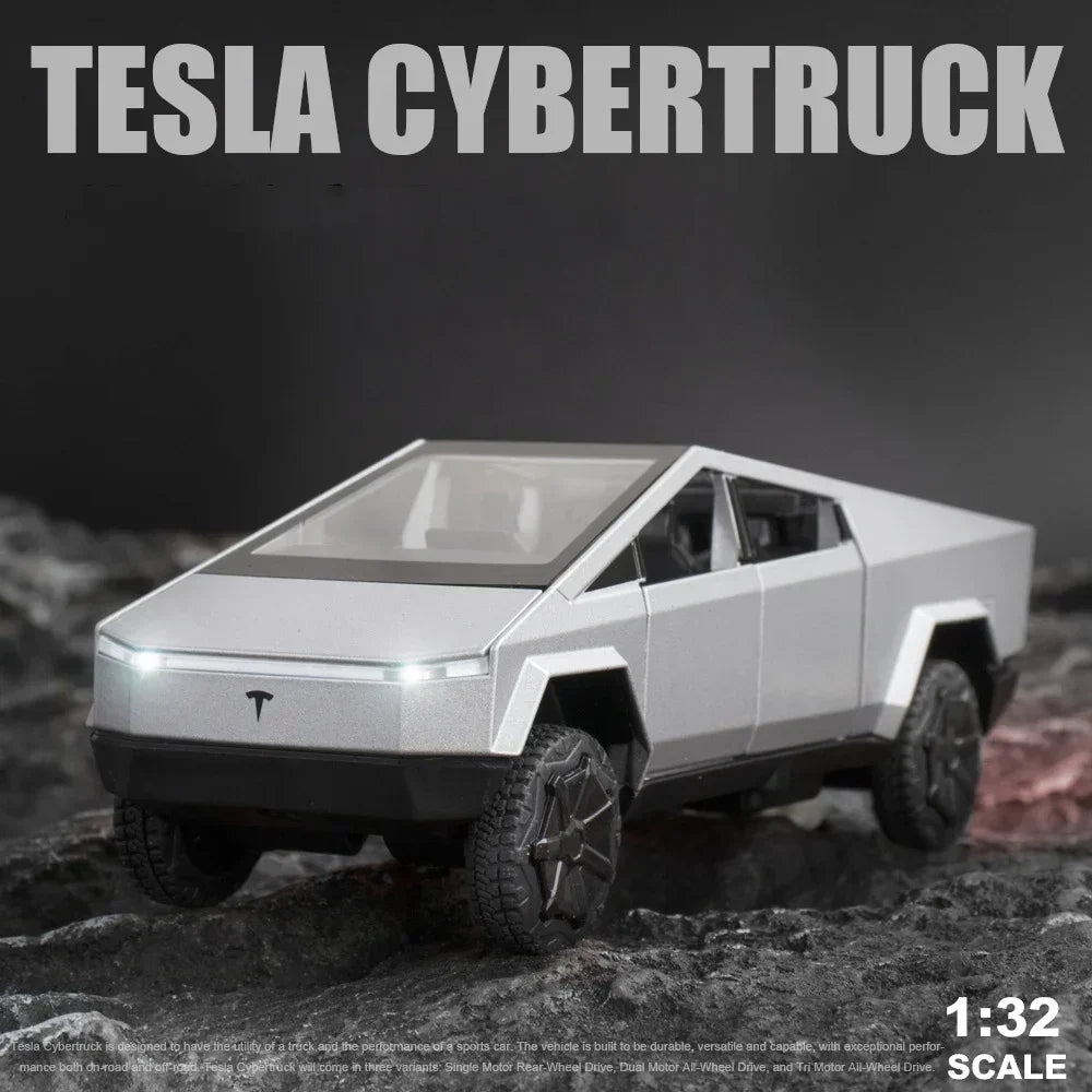 1:32 Tesla Cybertruck Diecast Alloy Model – Toy Pickup Truck for Kids