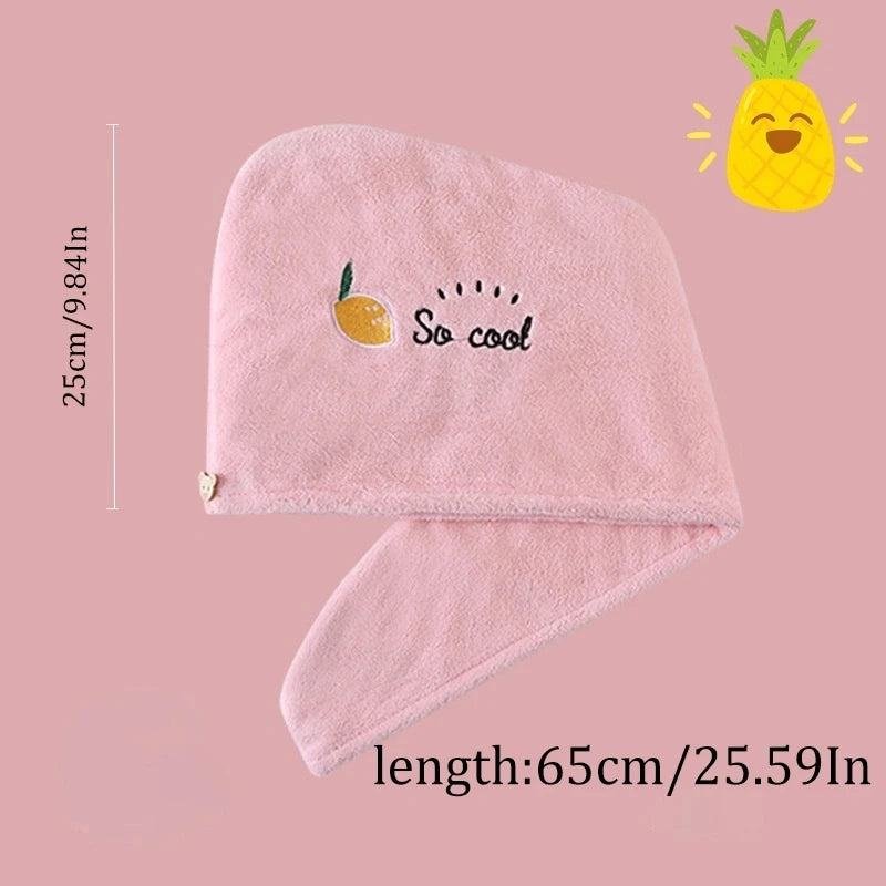 Quick Dry Hair Hat - Super Absorbent Soft Towel for Women & Girls (Coral Fleece)
