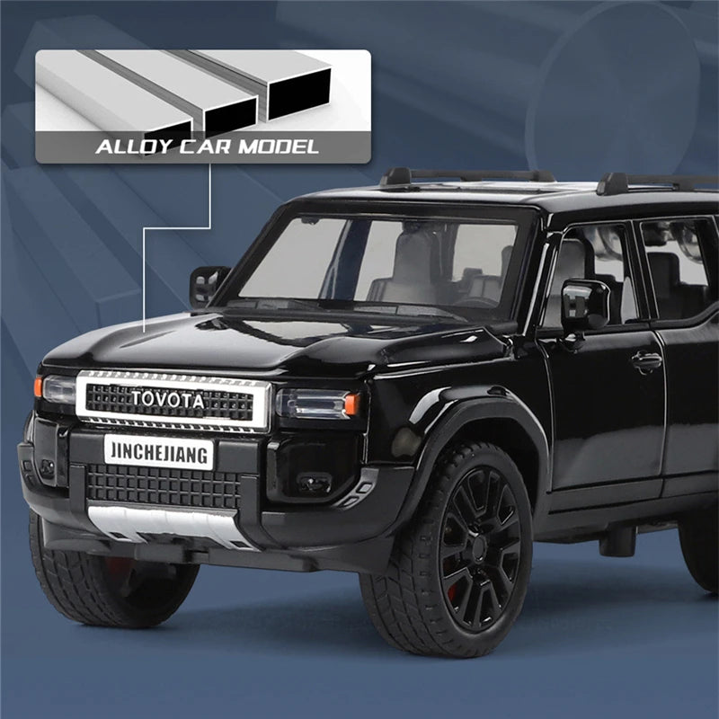 1:32 Toyota 2024 Prado Land Cruiser SUV Diecast Metal Car Toy with Sound & Light