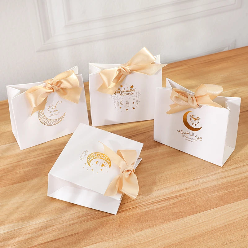Eid Mubarak Candy Boxes - 10/20pcs Kraft Paper Gift Packing for Ramadan Kareem Party Supplies 2025
