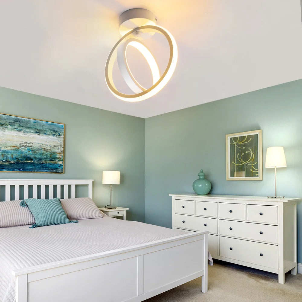 Modern Square LED Ceiling Light - Small Aisle Lamp with Adjustable Color Temperature