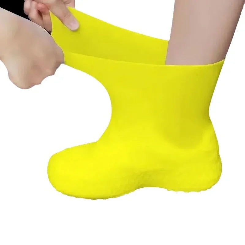 Silicone Waterproof Shoe Covers - Slip-Resistant Rubber Overshoes for Rainy Days