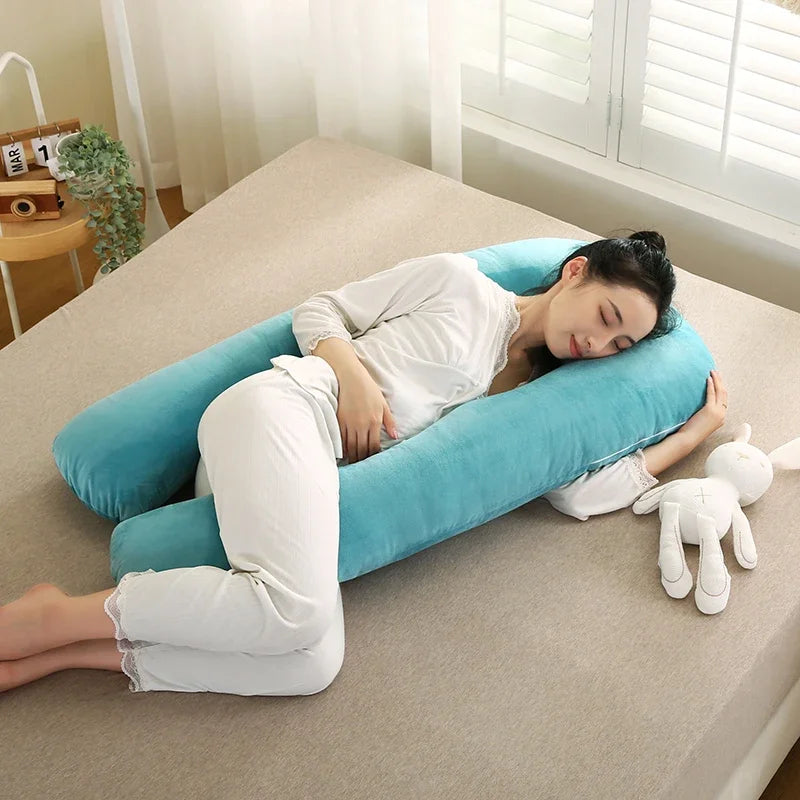 U-Shaped Maternity Pillow for Pregnant Women – Soft Waist and Abdomen Support Body Cushion