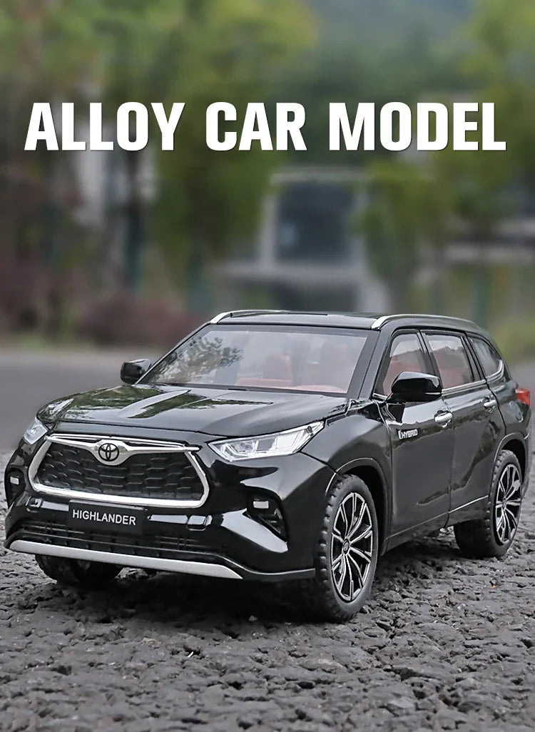 1:24 Toyota Highlander SUV Diecast Model – Alloy Toy with Sound & Light