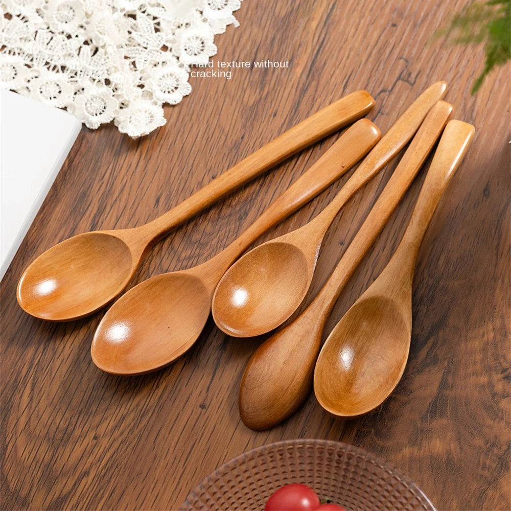 Bamboo Wooden Cooking Spoon – Versatile Soup Teaspoon & Stirring Utensil for Kitchen Supplies