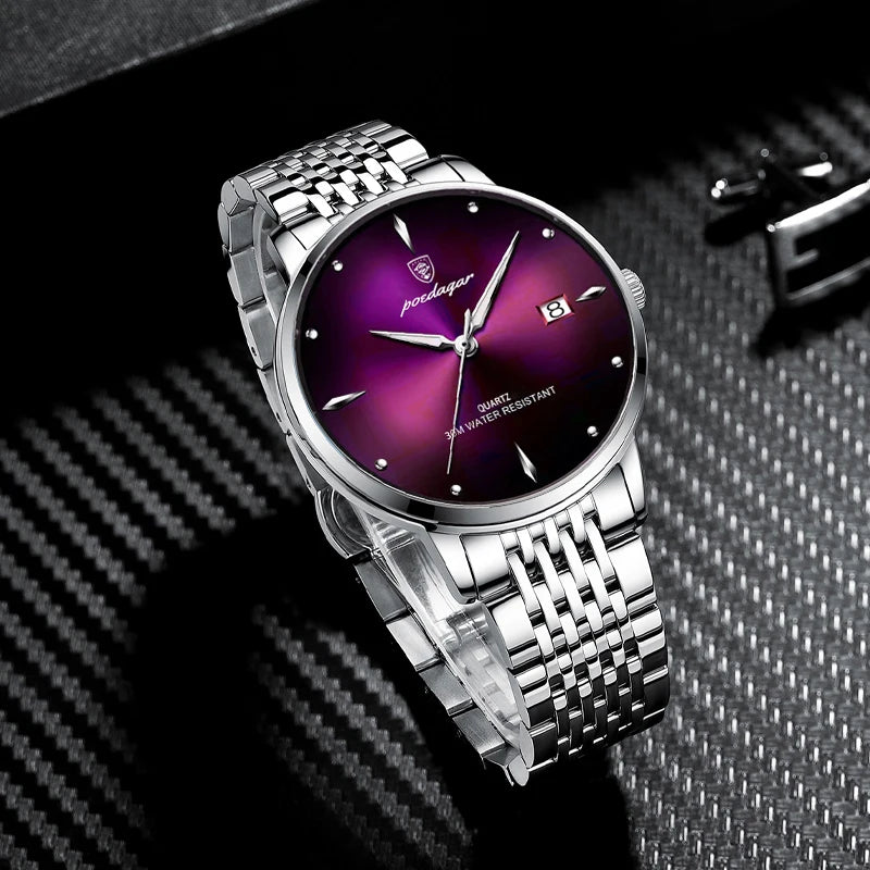 Men's Ultra-Thin Waterproof Quartz Watch – Luxury Luminous Stainless Steel Sports Watch
