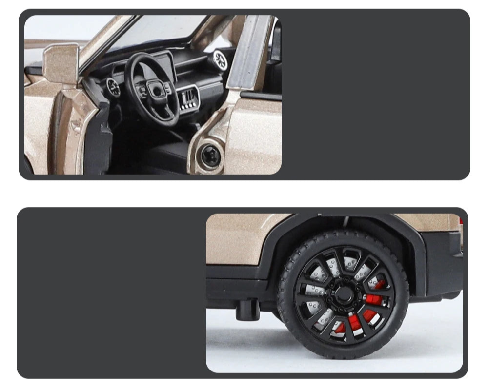 1:32 Toyota 2024 Prado Land Cruiser SUV Diecast Metal Car Toy with Sound & Light