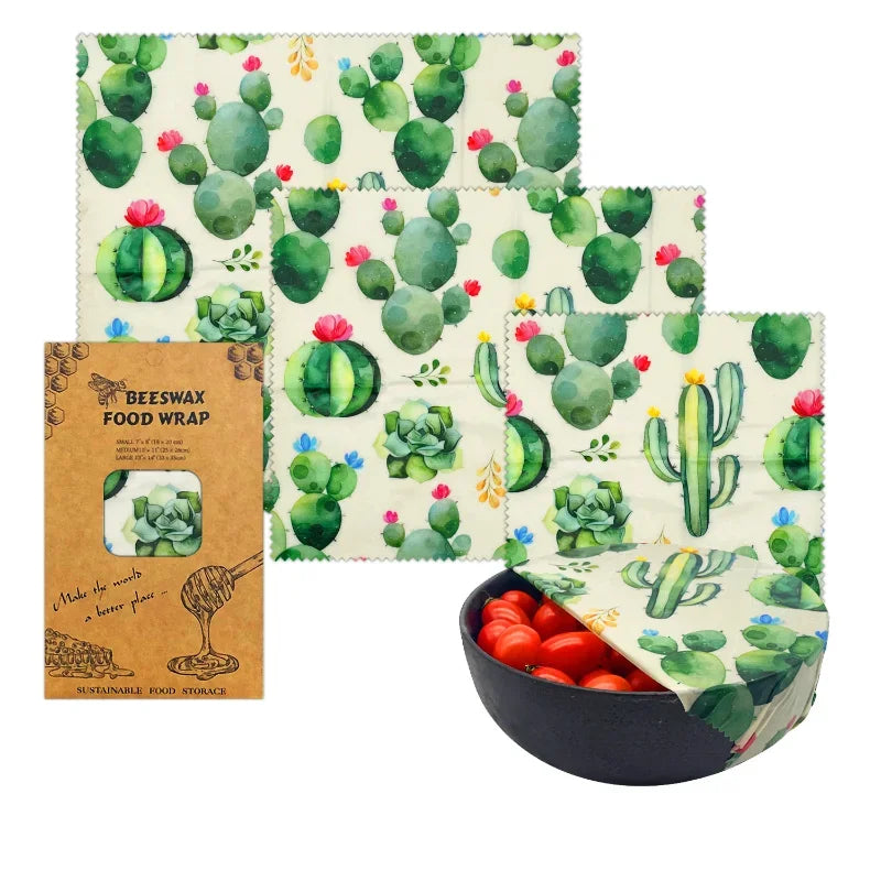 Reusable Beeswax Wraps – Eco-Friendly Organic Food Fresh Wraps for Sustainable Kitchen Storage