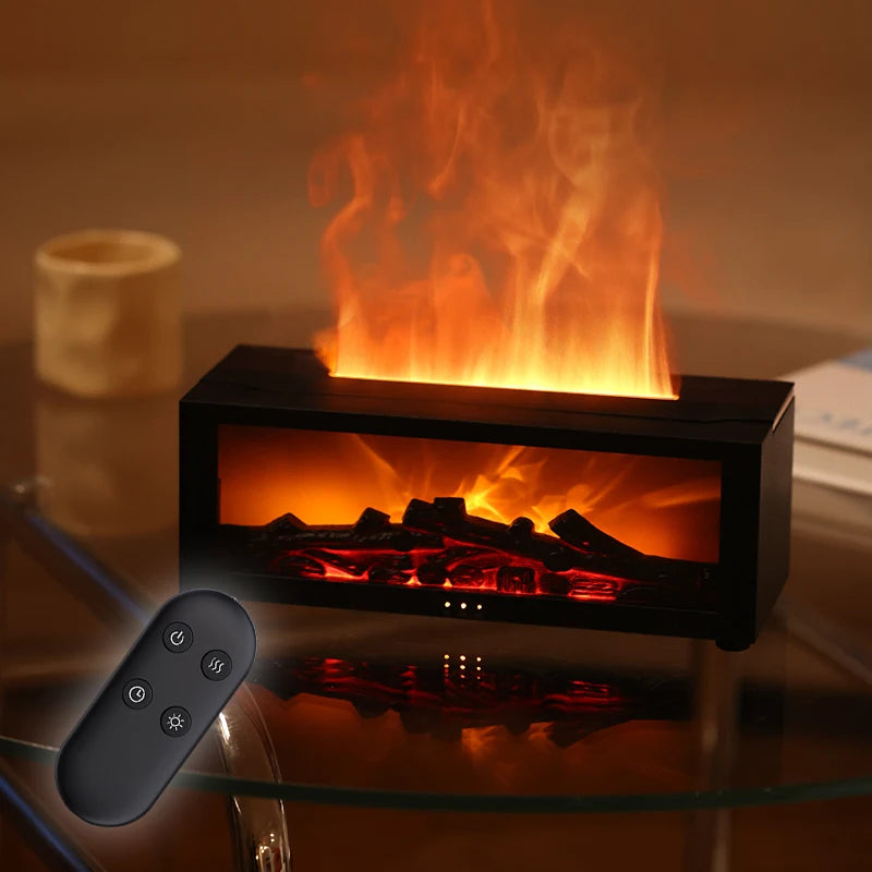 Fireplace Flame Humidifier – Simulated Aromatherapy & Ambient Light, USB Plug-In