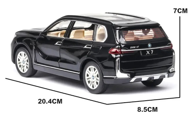 1:24 Scale Diecast BMW X7 Alloy SUV Toy – Sound & Light Collectible