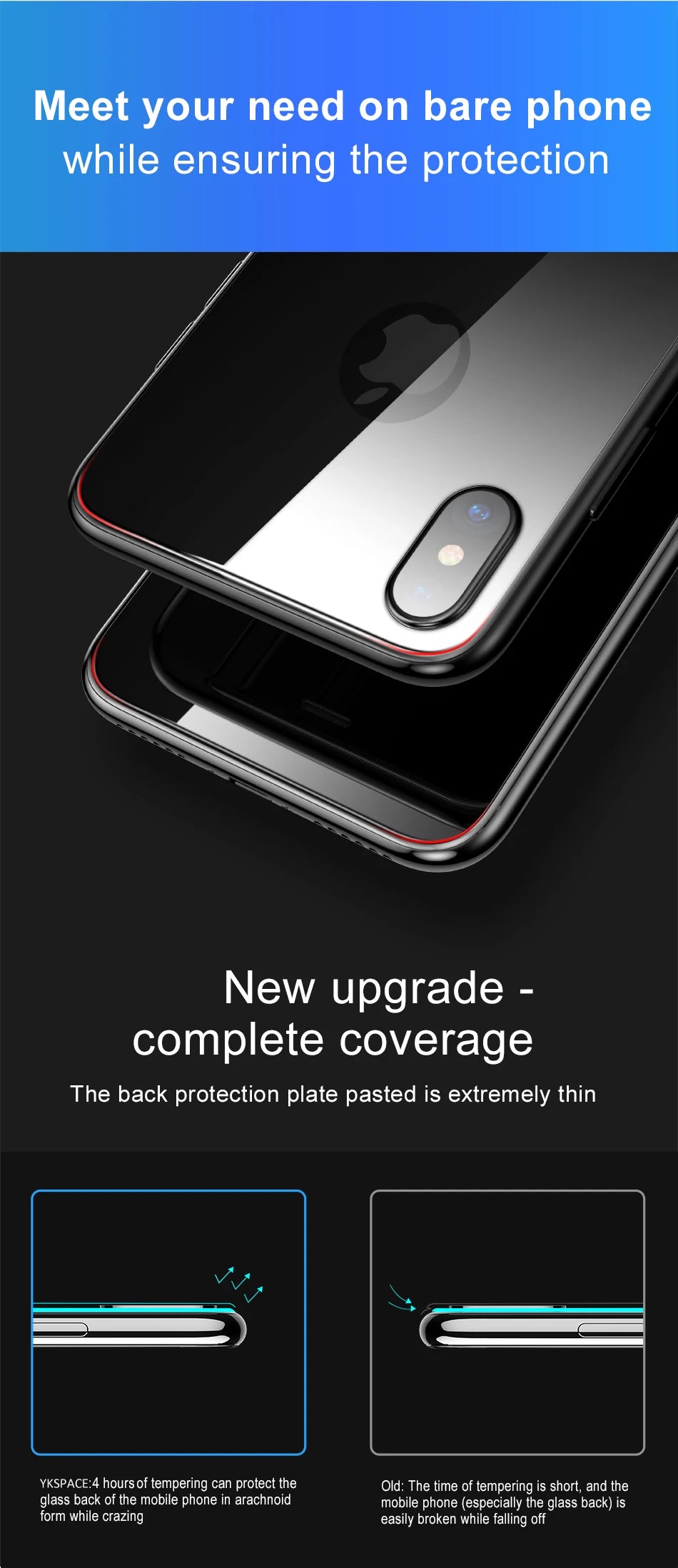 Tempered Glass Back Protector for iPhone 15/14/13 Pro Max - Anti-Scratch & Shatter