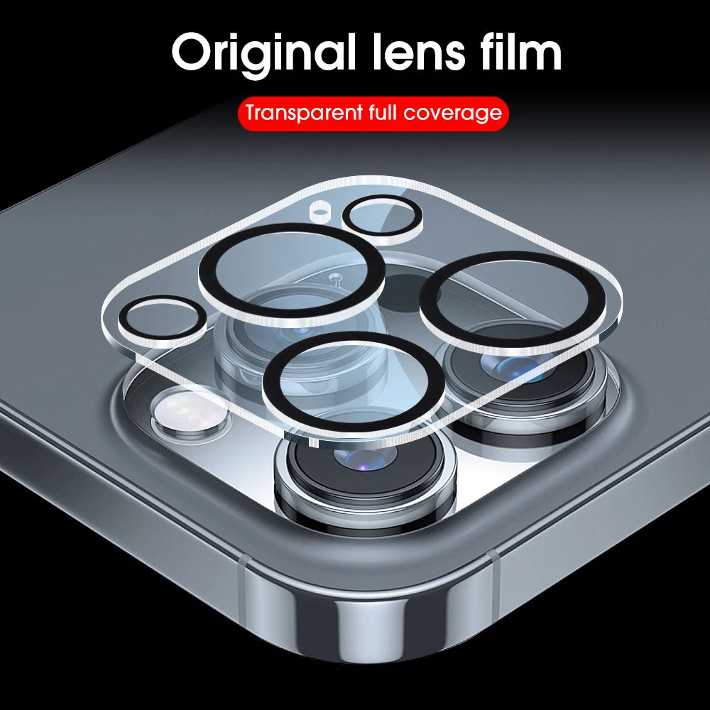 HD Camera Lens Tempered Glass Protector for iPhone 13/14/15/16 Pro Max - Anti-Scratch & Full Coverage