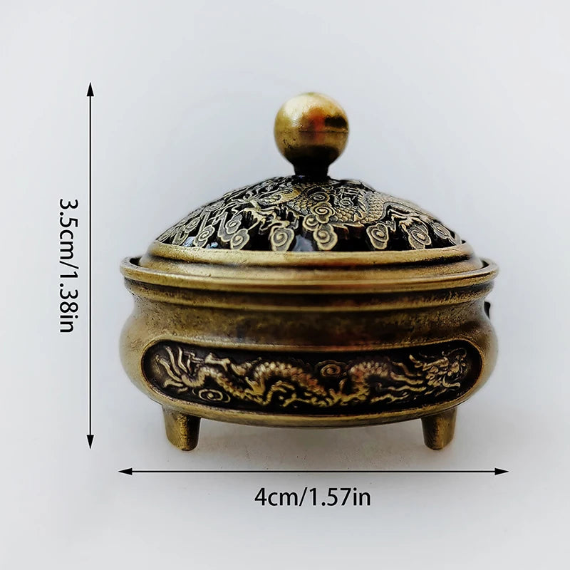 Lotus Flower Brass Incense Burner – Handmade Buddhist Incense Holder for Home & Office Decoration