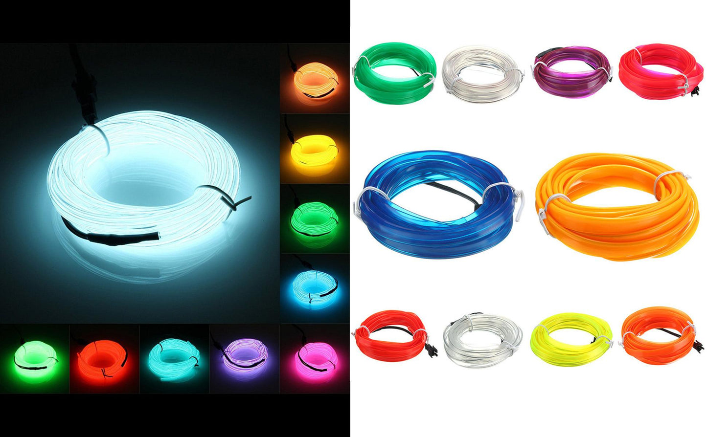 5M Car Interior LED Neon Light Strip - USB Ambient Decor for DIY & Parties