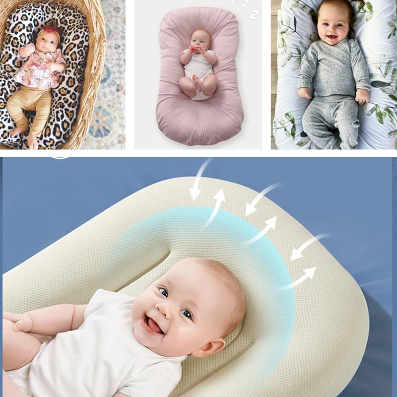 Portable Detachable Baby Crib – Machine-Washable, Biomimetic Design with Newborn Blanket