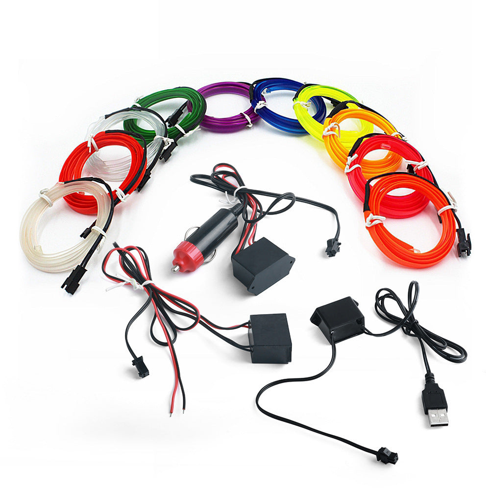 5M Car Interior LED Neon Light Strip - USB Ambient Decor for DIY & Parties