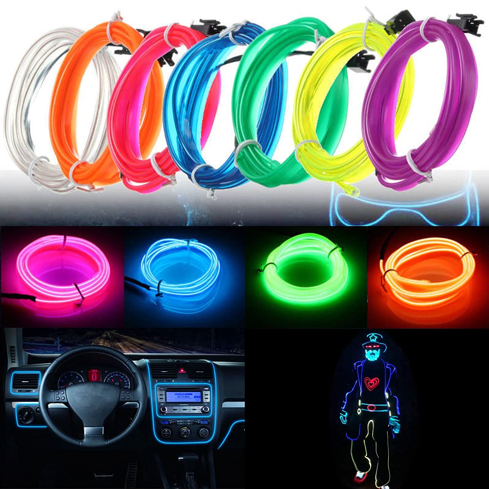 5M Car Interior LED Neon Light Strip - USB Ambient Decor for DIY & Parties