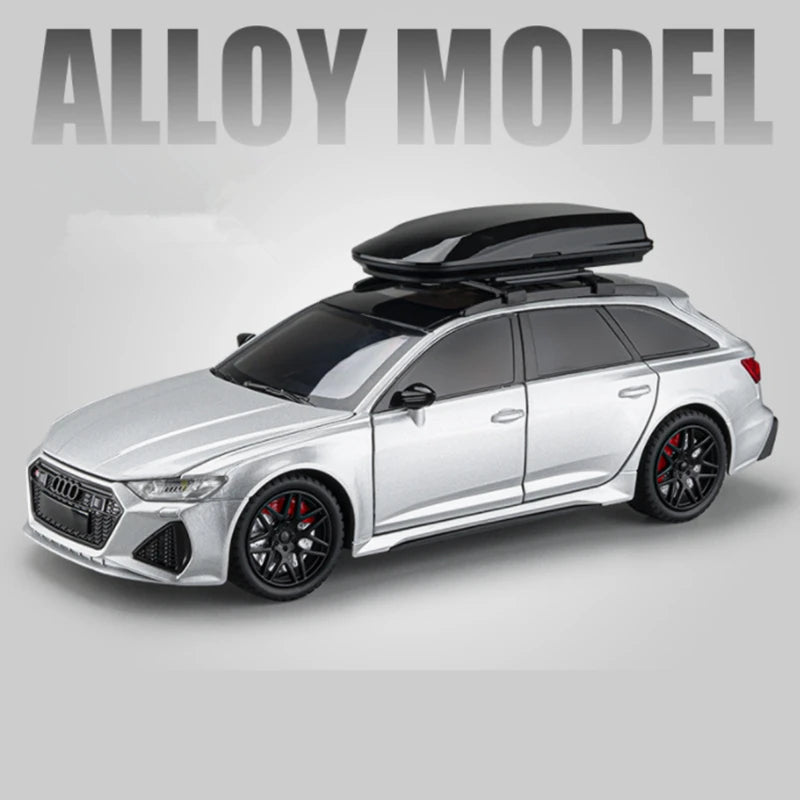 AUDI RS6 Avant Station Wagon Diecast Metal Car Model With Sound & Light – Luxury Alloy Toy Vehicle For Kids & Collectors