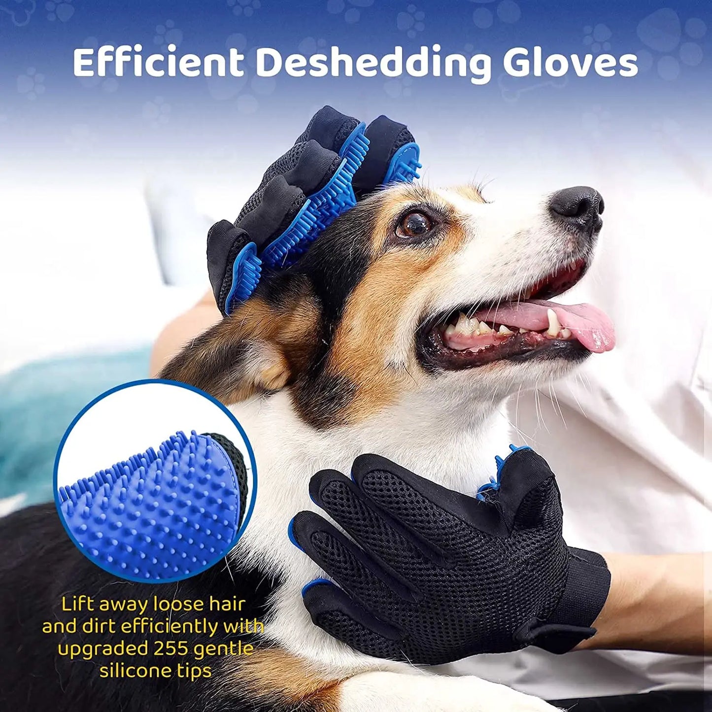 Pet Grooming Glove - Gentle Hair Remover Mitt for Cats & Dogs