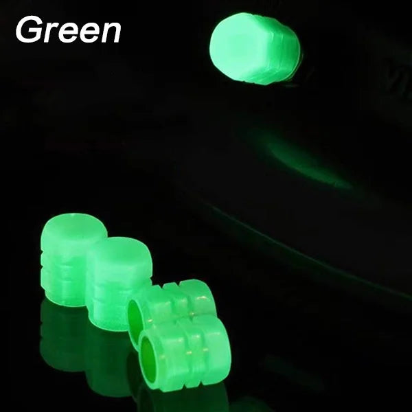 Universal Fluorescent Car Tire Valve Caps,Handmade Rhinestone Stem Covers,Illuminated Valves Nozzles,Car Accessories,4pcs