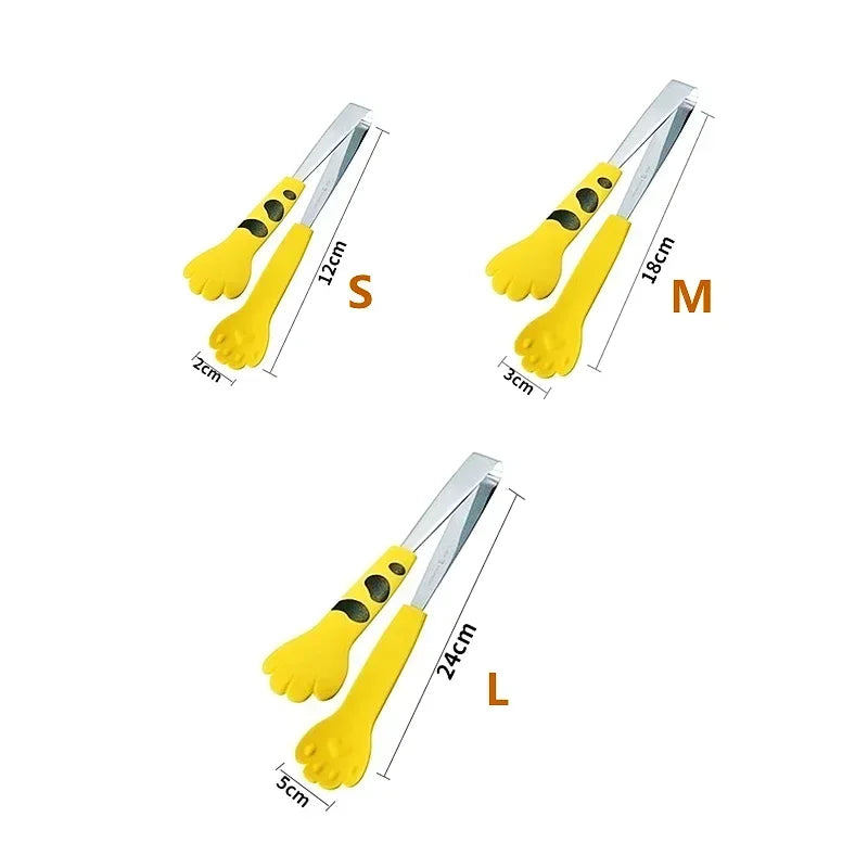 Japanese Cat Paw Shape Food Tongs – Cute Stainless Steel Kitchen Tongs for BBQ & Baking