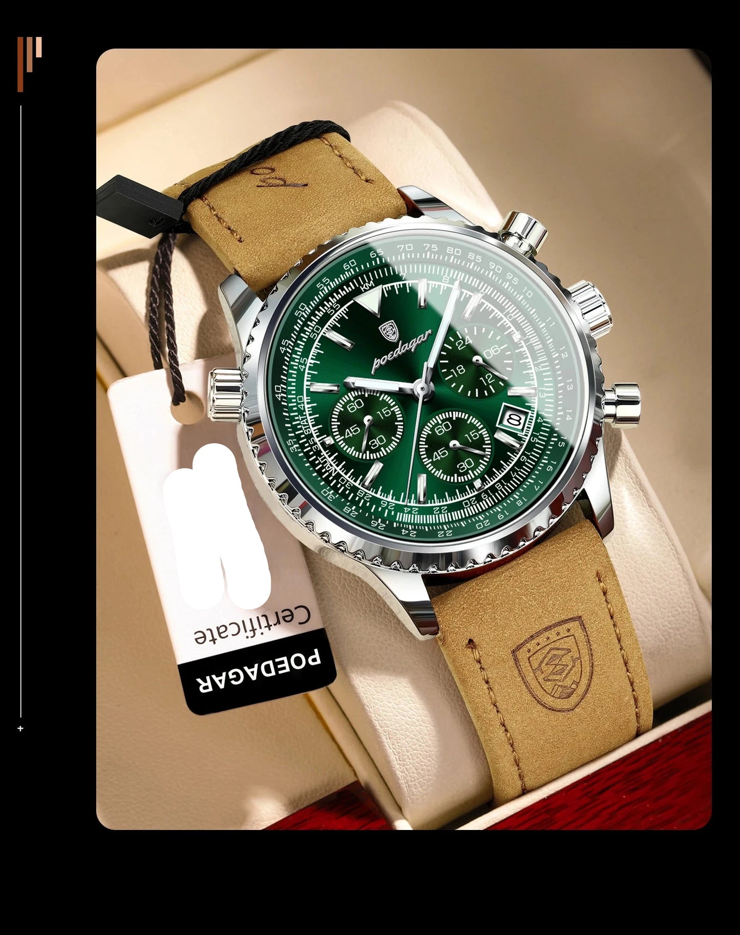 Luxury Waterproof Quartz Chronograph Watch for Men – Luminous Date & Military Style