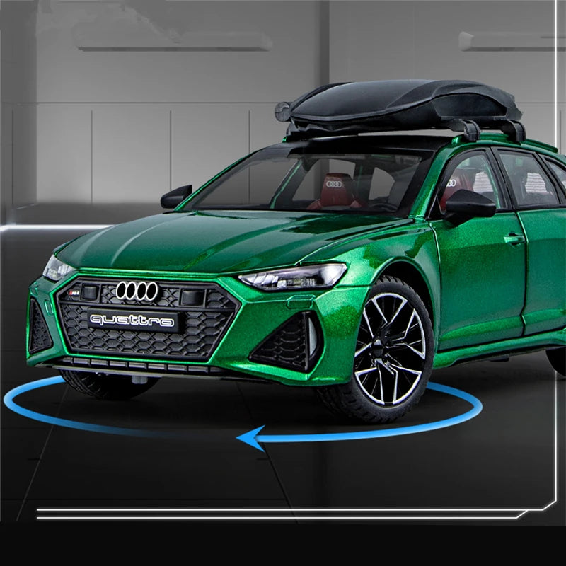 AUDI RS6 Avant Station Wagon Diecast Metal Car Model With Sound & Light – Luxury Alloy Toy Vehicle For Kids & Collectors