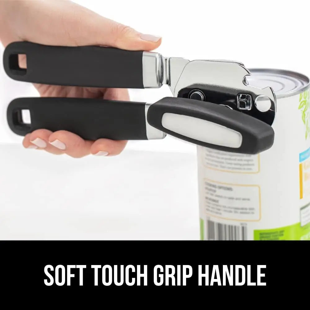 Heavy-Duty Stainless Steel Manual Can Opener with Soft Touch Handle – Rust Resistant & Ergonomic Design